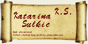 Katarina Šulkić vizit kartica